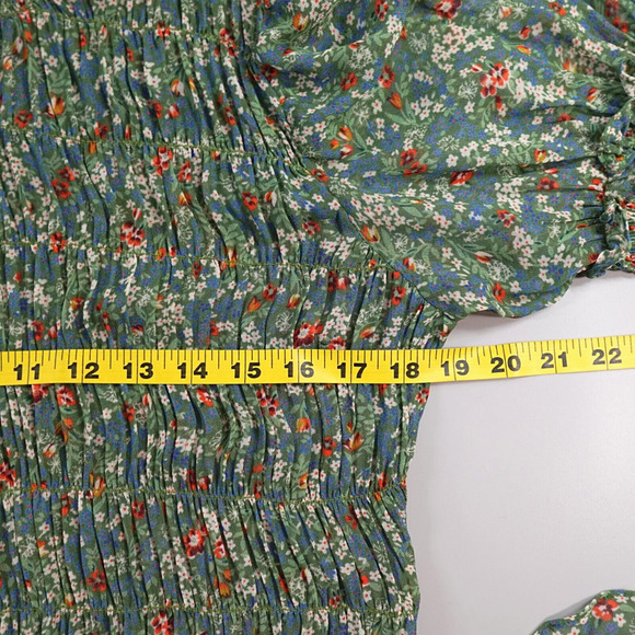 byTiMo Georgette Midi Dress Medium Green Garden Floral - Picture 14 of 16